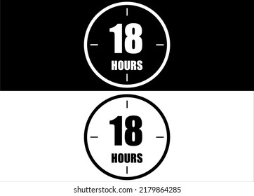 18 Stunden. Set von weißer und schwarzer Uhr mit Termin.