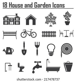 18 House and Garden icons set