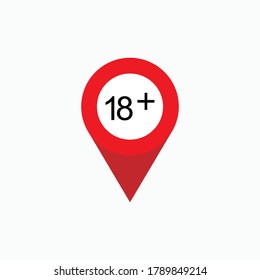18+  Icon. Adult Content Symbol - Vector.