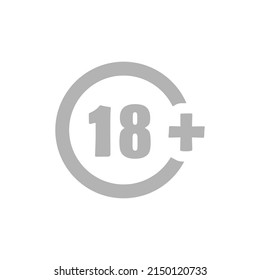 18+ icon on a white background, vector illustration