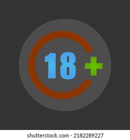 18+ icon on a white background, vector illustration