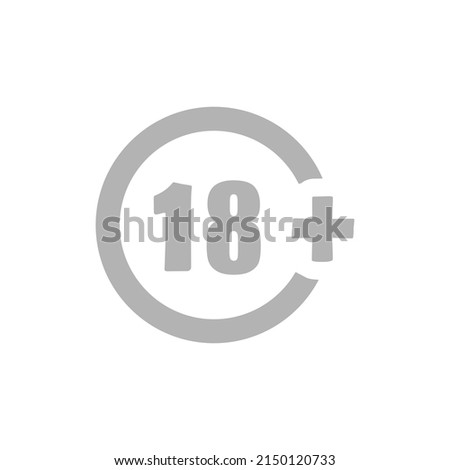 18+ icon on a white background, vector illustration