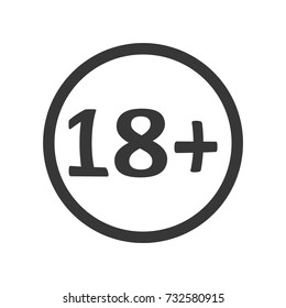 +18 icon vector eps10. Age limit 18+