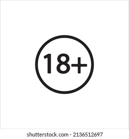 18+ icon vector illustration symbol