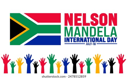 El 18 de julio es la Plantilla de fondo del Día Internacional de Nelson Mandela. Se utiliza para Anuncio, cartel, tarjeta y Plantilla de diseño de póster.