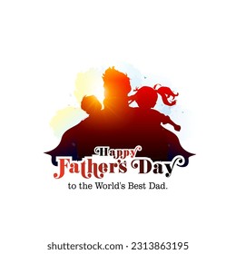 18 June, Happy Father's Day Holiday vector illustration. Greeting card, poster, banner, template design on white background.