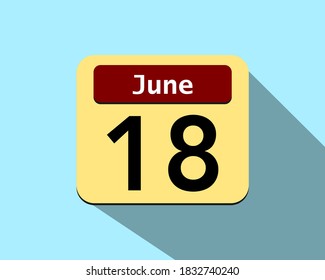 18 de junio - Imagen vectorial de un icono de un calendario