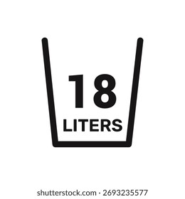 18 litros de Vector Icon líquido de Vector de medida de fondo blanco