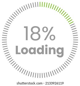 18% Loading. 18% circle diagrams Infographics vector, 18 Percentage ready to use for web design ux-ui