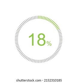 18% Loading. 18% circle diagrams Infographics vector, 18 Percentage ready to use for web design ux-ui.