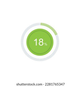 18% Loading. 18% circle diagrams Infographics vector, 18 Percentage ready to use for web design ux-ui.