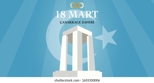 18 March Canakkale victory day. Turkish : Canakkale zaferi 18 Mart. English translation: Anniversary of Canakkale victory day 18 March