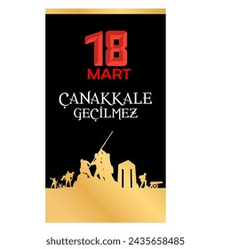 18 Mart 1915 Çanakkale Zaferi Kutlu Olsun. (Canakkale Türkiye) Translation: Happy 18 March Canakkale Victory day. (Canakkale Turkey)
