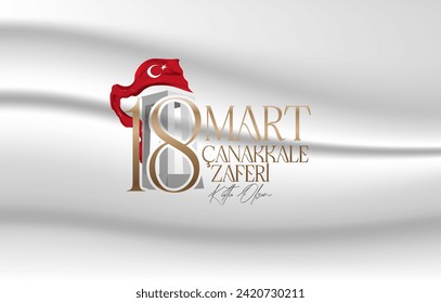 18 mart canakkale zaferi Vektorgrafik. (18. März, Canakkale Siegesfeier Türkei Karte.)