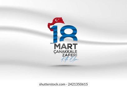 18 mart canakkale zaferi Vektorgrafik. (18. März, Canakkale Siegesfeier Türkei Karte.)