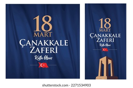 18 mart Çanakkale Zaferi Kutlu Olsun
Canakkale Monument and Turkish Flag Vector. Translation: 18 March, Happy Çanakkale Victory.