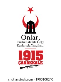 18 mart, Çanakkale zaferi ve Şehitleri anma günü, vector illustration. English translation ; (18 March, Canakkale Victory Day and martyrs Memorial Day Turkey celebration card.)