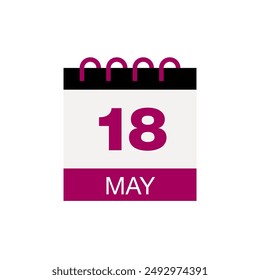 18 may calendar date icon vector eps