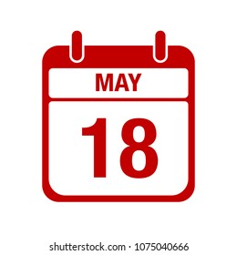 18 May calendar red icon. eighteen