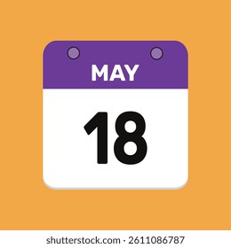18 may calender icon text page monthly web design.