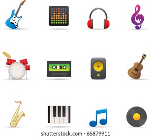 18 Music Icons Set Professional vector set for your website, application, or presentation. The graphics can easily be edited colored individually and be scaled to any size