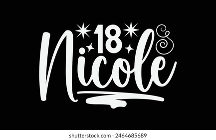 18 Nicole- Skydiving t- shirt design, Hand drawn lettering phrase isolated on black background, Illustration for prints on bags, posters, cards, greeting card template with typography text