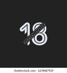 18 number design abstract elegant letter design icon vector
