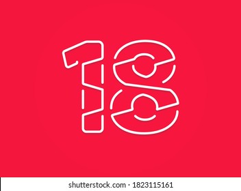 18. Diseño moderno y creativo. Para logotipo, etiqueta de marca, elementos de diseño, identidad corporativa, aplicación, etc. Ilustración vectorial aislada          