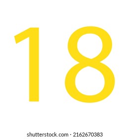 18 NUMBER SIMPLE CLIP ART VECTOR ILLUSTRATION