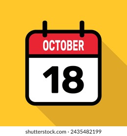 18. Oktober Kalender Vektor-Illustration Hintergrund Design.