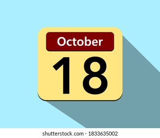 18 October - Vector art of an icon of a calendar