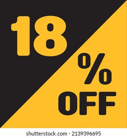 Up To 18% Off Special Offer sale sticker black and gold, vector illustration