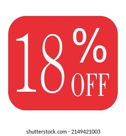 18 marca de icono vectorial de descuento de etiqueta de oferta