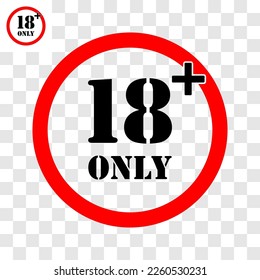 18+ only. Eighteen plus only. Restricted content. Censored. For adults only. Restricted for kids. Vector image