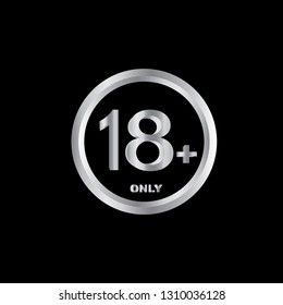 18 + only sign, no entry. Not Allowed Sign, warning symbol, road symbol sign and traffic symbol design concept, vector illustration.