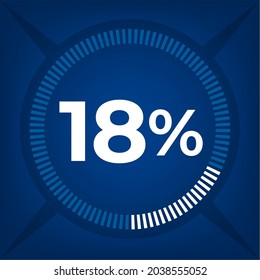 18 percent count on dark blue background