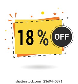 18 percent off. Vector design.