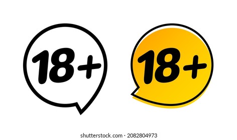 18 plus adult only vector sign icon. 18 plus symbol warning badge circle logo