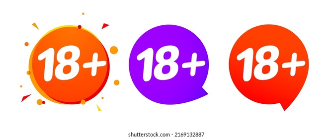 18 plus adult only vector sign icon. 18 plus symbol warning badge circle logo