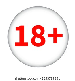 18 plus  age limit sign icon vector illustration