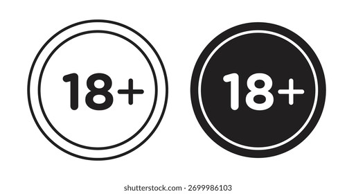 18 Plus icon concept. Logo symbol for web and mobile. Pixel Perfect.