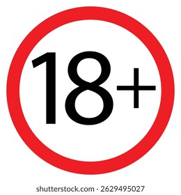 18 plus icon Flat illustration icon sign