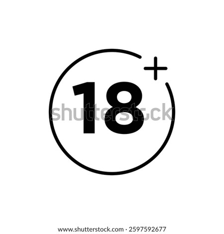 18 plus icon Flat illustration sign