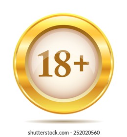 18 plus icon. Internet button on white background. EPS10 vector. 