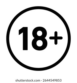 18 Plus icon outline set sign