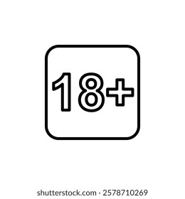 18 plus icon Simple outline illustration