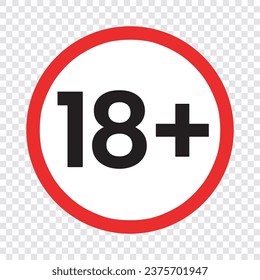 18 plus icono plantilla de símbolo de diseño transparente vector