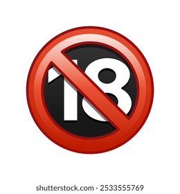 18 plus icon in trendy flat style isolated on background.18 plus icon page symbol for your web site design 18 plus icon logo, app, UI. 18 plus icon Vector 10 eps.