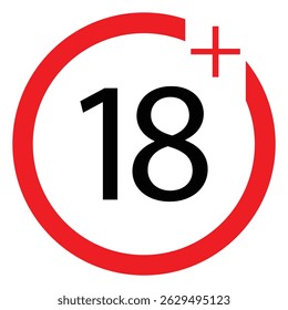 18 plus icon in trendy flat style isolated on background.18 plus icon page symbol for your web site design 18 plus icon logo, app, UI. 18 plus icon Vector-EPS 10