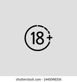 18 plus icon vector illustration
